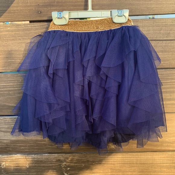 Navy Tulle Skirt with Sparkle Waist Band - Picture 2 of 6